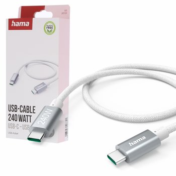 Kabel USB-C Hama 240 W, ładowanie/data 1,5 m, biały - Hama Polska