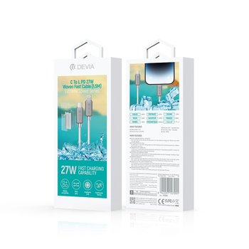 Kabel USB-C - lightning iPhone PD 27W 3A 1,5 metra Devia - Devia