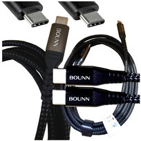 Kabel USB C przewód mocny 2m szybkie ładowanie PD60W 2x USB-C oplot nylon