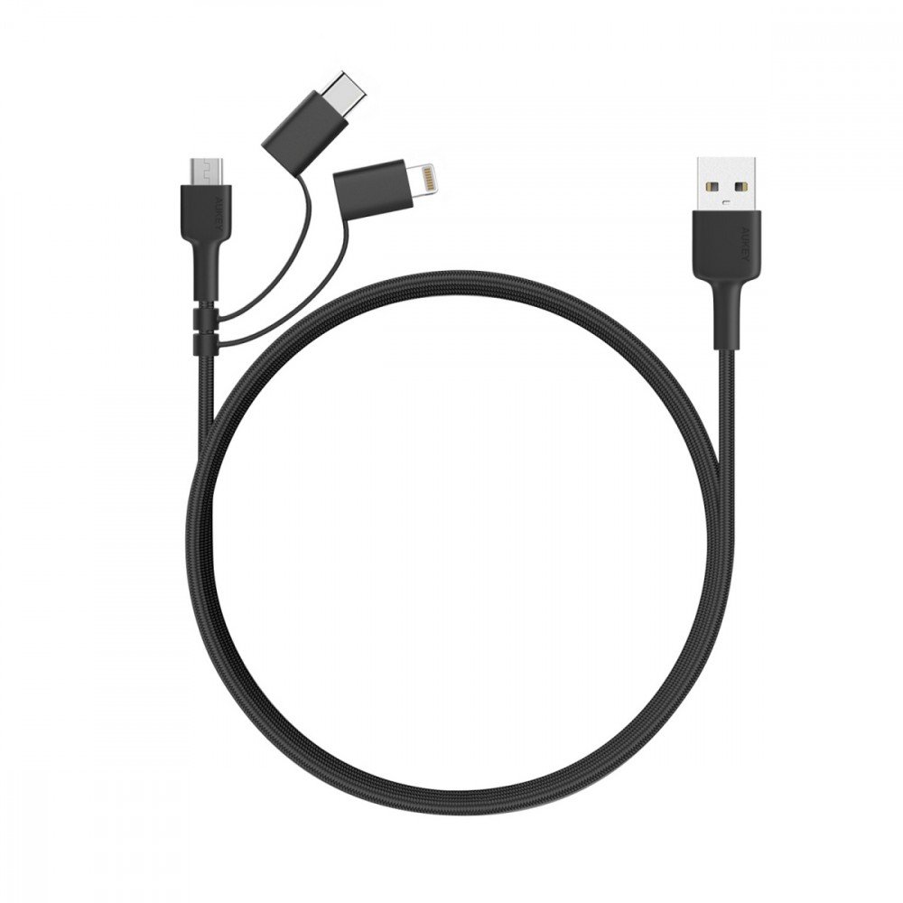 Kabel USB-C/USB/Lightning AUKEY CB-BAL5 3w1, 1.2 m