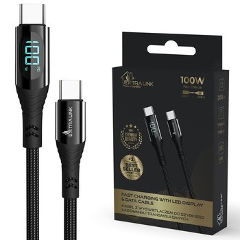 Kabel USB-C z wyświetlaczem LED 100W 2m USB Type-C to Type-C - EXTRALINK