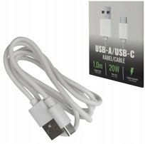 Kabel USB do ładowania Telefonu Smartfona 20W TYP USB-A/USB-C Biały 1m MORE Ecolight