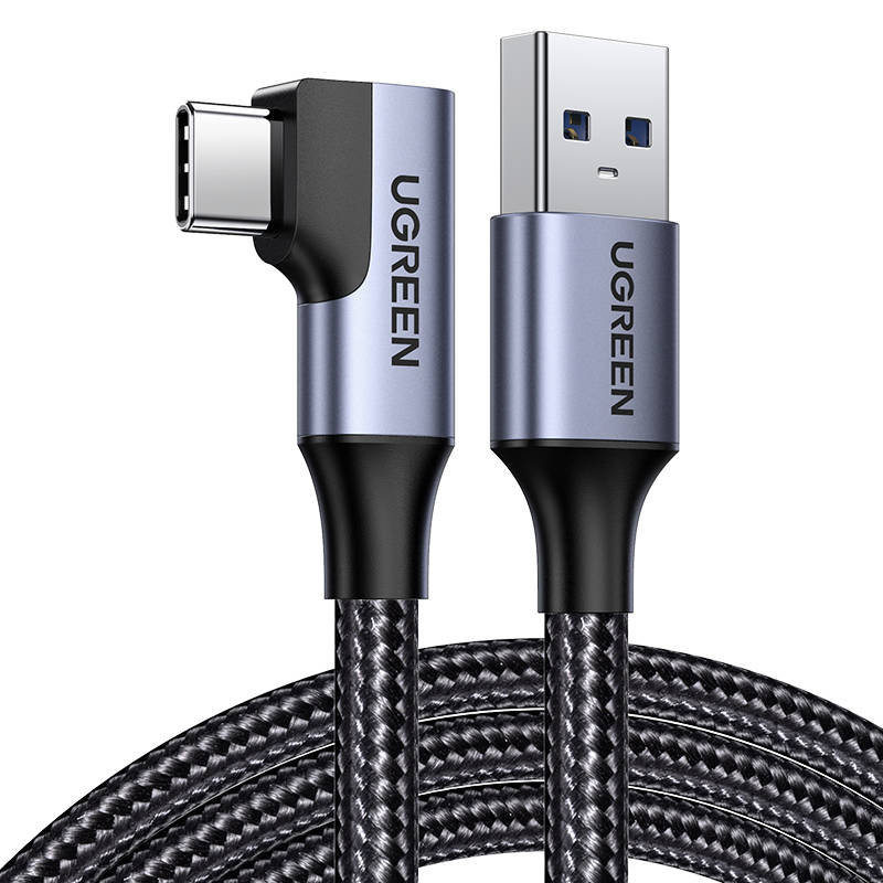 Kabel USB do USB-C, kątowy UGREEN US385, 3A, 1m (czarny) - uGreen ...