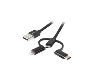 Kabel USB - micro USB/Lightning/USB-C LANBERG, 1.8 m - LANBERG