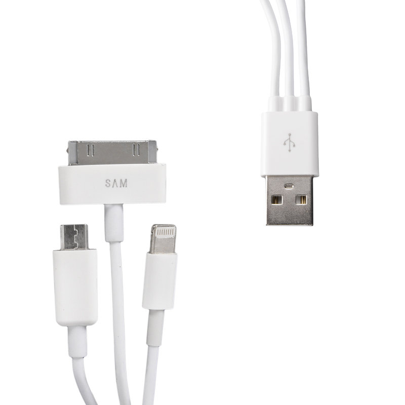 Zdjęcia - Kabel Whitenergy  USB-microUSB/30-pin/Lightning iPhone 4/5 , 0.2 m 