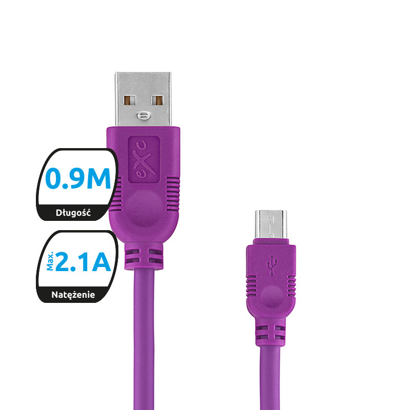 Kabel USB - microUSB EXC MOBILE Whippy, 0.9 m