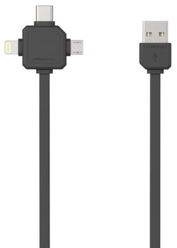 Kabel USB - microUSB/ USB-C/Lightning ALLOCACOC USBcable 9003GY/USBC15, 1.5 m - ALLOCACOC