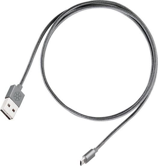 Фото - Кабель SilverStone Kabel USB  USB-A - microUSB 1 m Grafitowy  (52008)