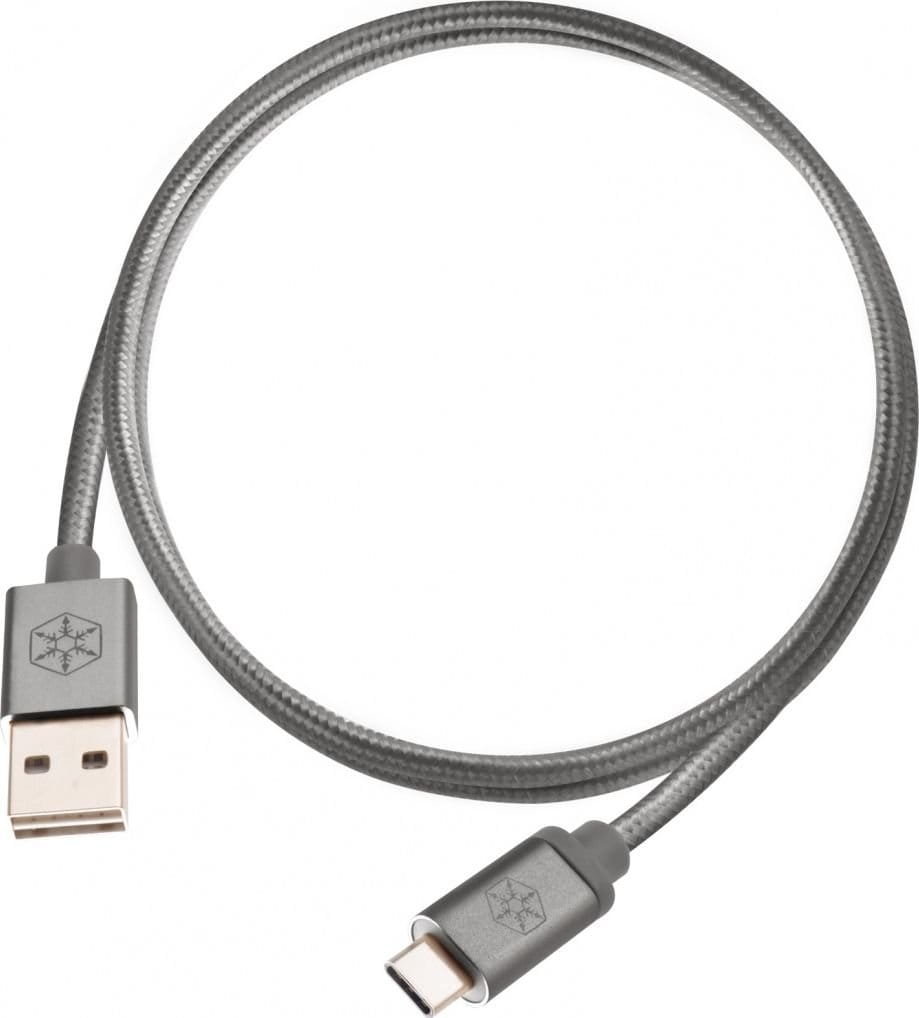 Zdjęcia - Kabel SilverStone  USB  USB-A - USB-C 1 m Szary  (52028)