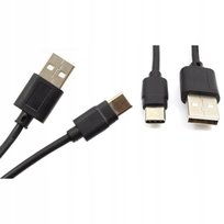 Kabel USB TYP C 100 cm HAMMER 8 mm czarny Przewód do ładowania Telefonu Typu USBC typC