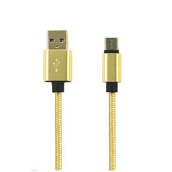 Kabel USB Typ-C pleciony nylon 1m - Złoty. - EtuiStudio