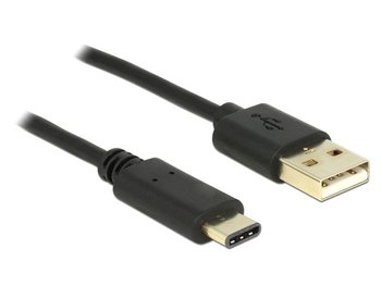 Kabel usb type-c(m)->usb-am 2.0 2m black delock - Delock