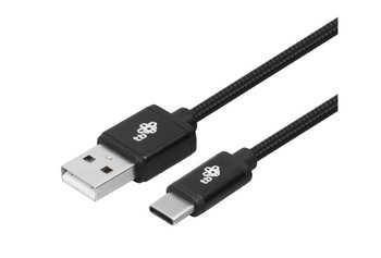 Kabel USB-USB C 2 m czarny sznurek - TB