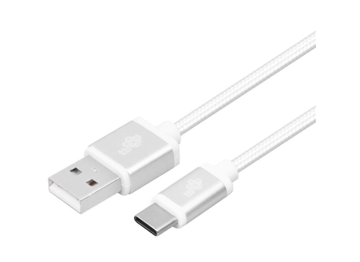 Фото - Кабель Kabel USB-USB C 2m srebrny sznurek
