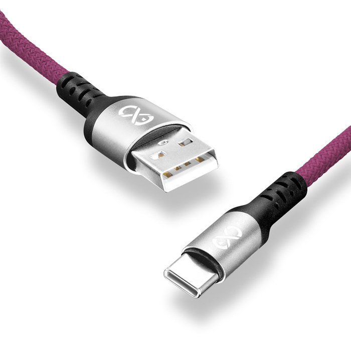 Zdjęcia - Kabel EXC  USB - USB-C  BRAID 1.2m, fioletowy 