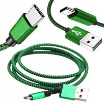 Kabel Usb Zielony Szybka Ładowarka Do Telefonu Qc 3.0 1M