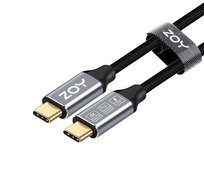 Kabel USB ZOY USB-C - USB-C 1m Czarno-srebrny (ZCCC1)
