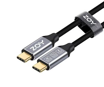 Kabel USB ZOY USB-C - USB-C 1m Czarno-srebrny (ZCCC1) - ZOY