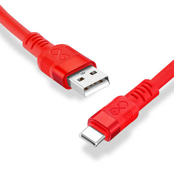 Kabel USBA-USBC eXc WHIPPY Pro 0.9m krwista czerwień - eXc