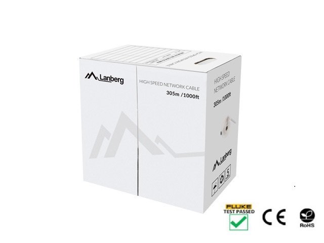 Kabel UTP KAT5E LANBERG LCU5-12CU-0305-O, 305 m-Zdjęcie-0