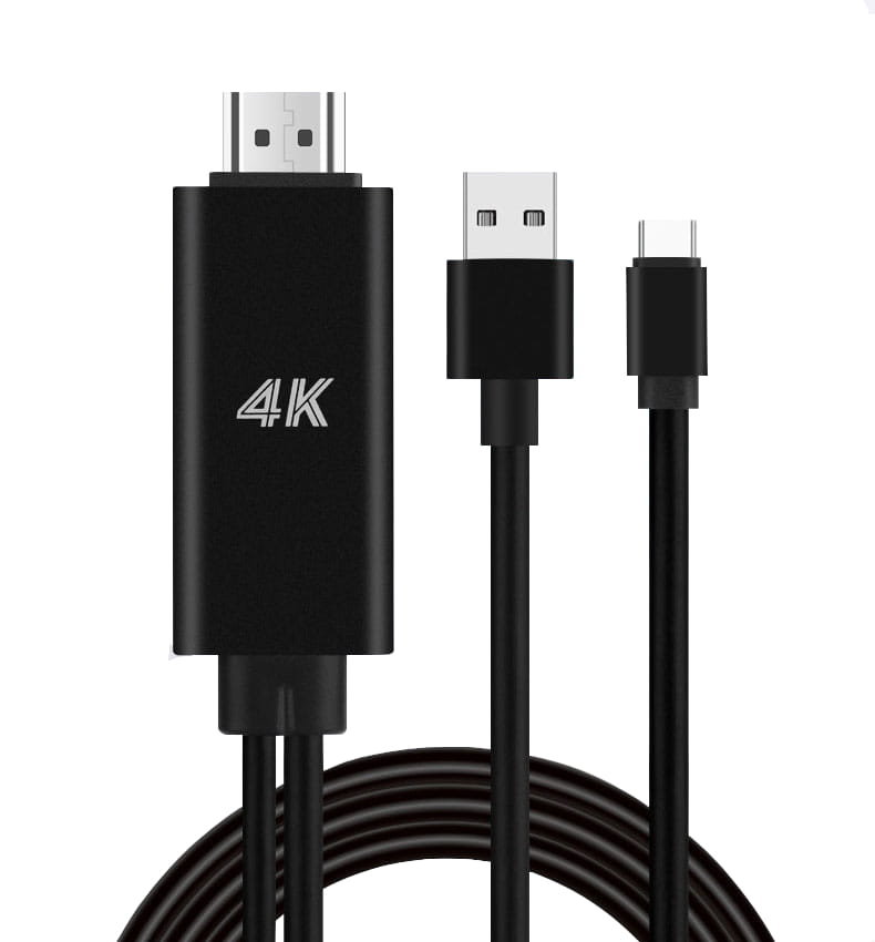 Zdjęcia - Kabel  wideo z USB TYP-C na HDMI 1,8m + ładowanie 4K