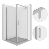 KABINA PRYSZNICOWA 100x100 CM KWADRATOWA UCHYLNA CHROM SZYBA ESG - SEVANTE