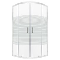 Kabina Prysznicowa Półokrągła Rozsuwana Narożna 80X80 Cm Chrom Szyba Esg