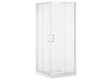 Kabina prysznicowa szkło hartowane 90 x 90 x 185 cm srebrna TELA, rozmiar  - Beliani