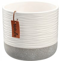 KADAX Doniczka Ceramiczna Osłonka 12cm Biała Szara