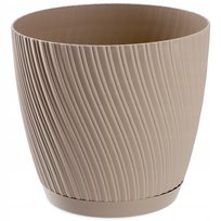 KADAX Doniczka Okrągła Z Podstawką 23cm Brązowa