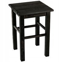 KADAX Drewniany Taboret Stolek Kuchenny Solidny Czarny Kwadratowy