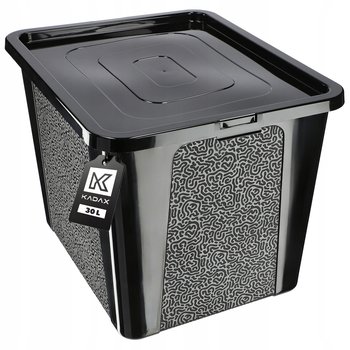 KADAX Pojemnik Organizer 30L Pudełko Zabawki Plastikowe Z Pokrywą Czarny - KADAX