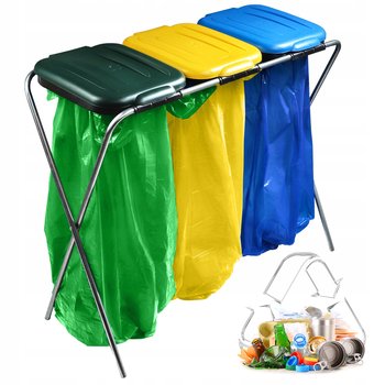 KADAX Stojak Na Worki Do Segregacji Śmieci 3x120L - KADAX