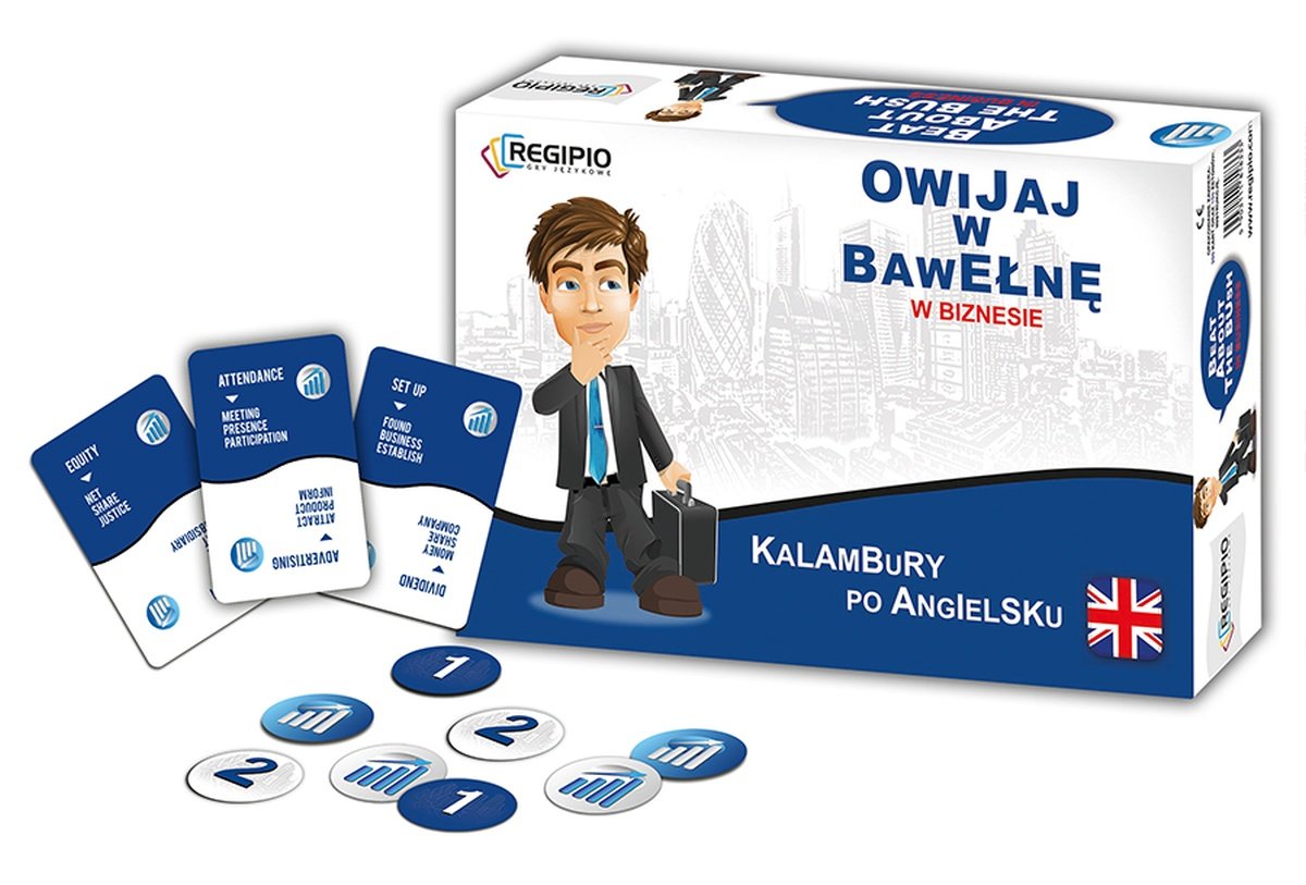 Kalambury Owijaj w bawełnę w biznesie - Beat About the Bush in Business, gra edukacyjna, Regipio