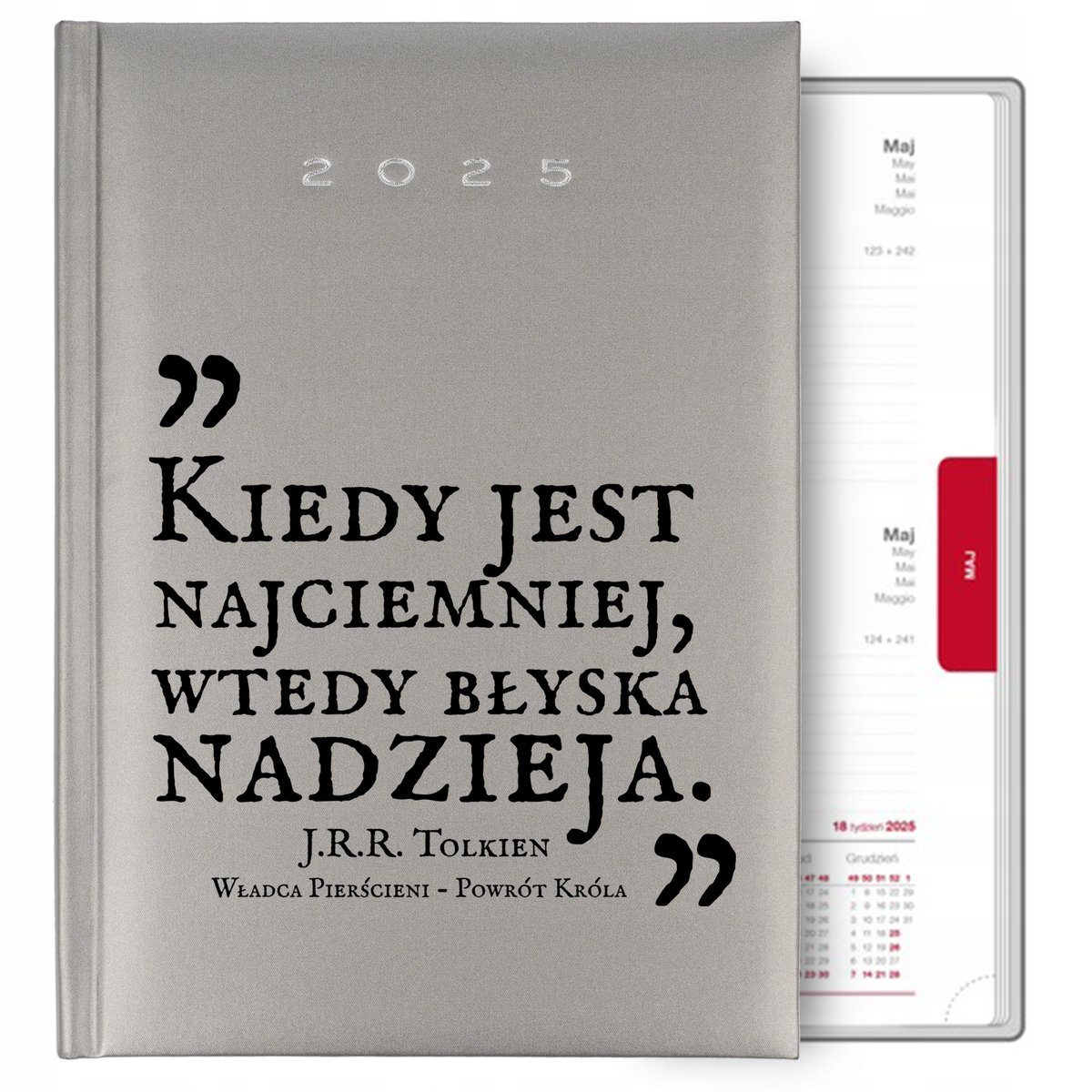 KALENDARSREBRNY A5 2025 PREZENT CYTATY J.R.R. TOLKIEN WP POWÓRT KRÓLA