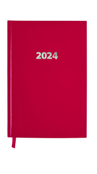 Kalendarz 2024 Lux Elegance Z Gumką A4 Dzienny  V6 Czerwony - Avanti