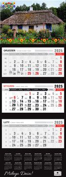 Kalendarz 2025, trójdzielny, Wiejska Chata - Platon