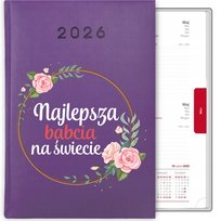 KALENDARZ 2026 A5 PREZENT FIOLET DLA BABCI NAJLEPSZA BABCIA NA ŚWIECIE WZ