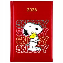 KALENDARZ 2026 CZERWONY | SNOOPY | STYL A5 MODNY PREZENT KSIĄŻKOWY WZORY
