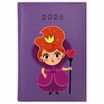 KALENDARZ 2026 FIOLETOWY | KRÓLOWA KIER | A5 KSIĄŻKOWY DZIENNY PREZENT WZ