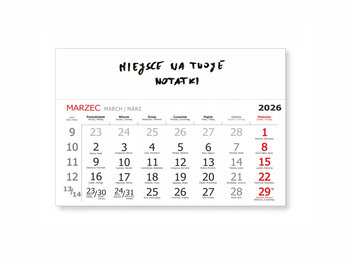 Kalendarz 2026 suchościeralny na lodówkę, 1m - JUFIMI