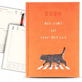 Kalendarz A5 2025 Pomarańczowy WALK SLOWLY BUT NEVER WALK BACK Terminarz Wz - Inna marka