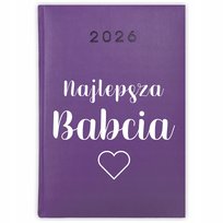 KALENDARZ A5 2026 Fioletowy Terminarz Dzienny Planer Dla Najlepsza Babcia