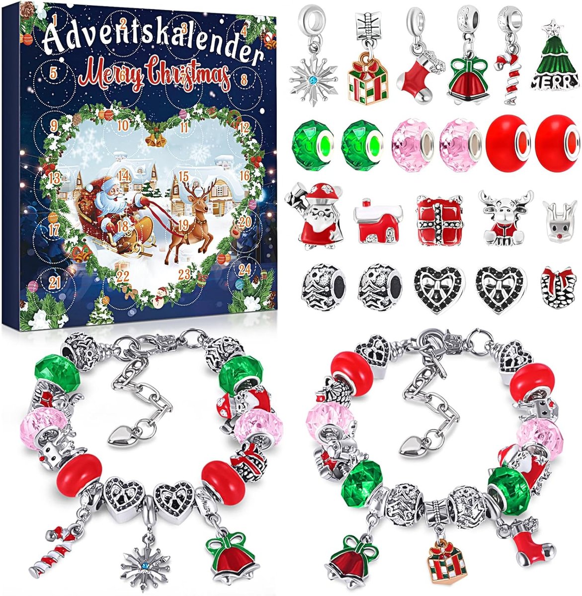 Kalendarz adwentowy z zawieszkami do bransoletek 5