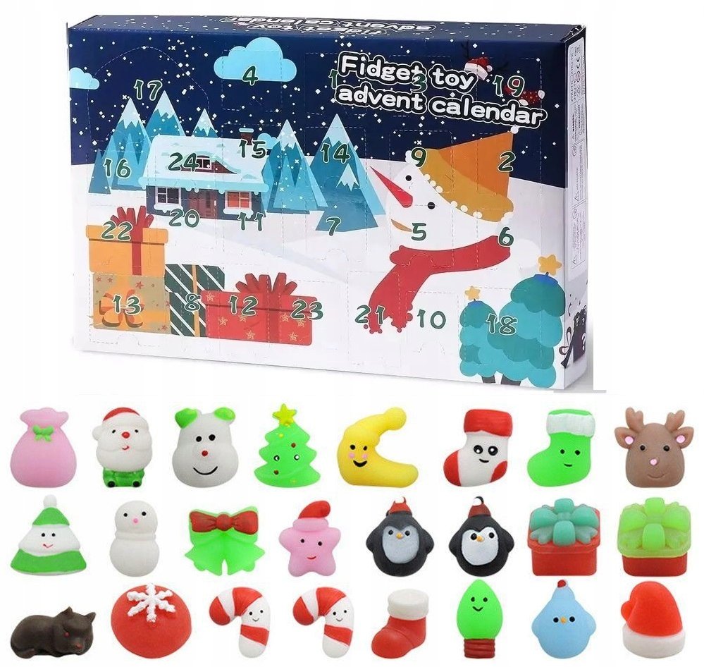 Calendario Dell'Avvento 2025 Mochi Squishy - 24 Giocattoli Kawaii Antistress Luminescenti Per Bambini E Bambine