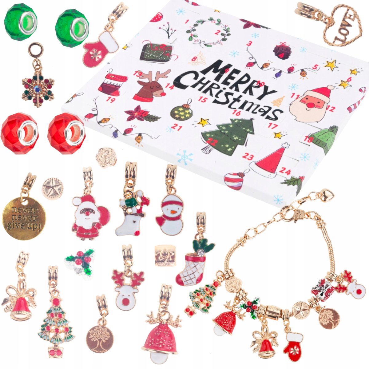 Kalendarz adwentowy z bransoletkami dla dzieci