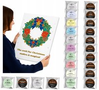 Kalendarz Adwentowy z KAWĄ I HERBATĄ - 24 różne smaki herbat sypanych i kaw deserowych w saszetkach, prezent upominek na mikołaja święta dla kobiety faceta mężczyzny żony mamy dziewczyny