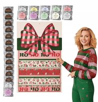 KALENDARZ ADWENTOWY Z KAWĄ I HERBATĄ - 24 różne smaki kaw aromatyzowanych i herbat sypanych w saszetkach, prezent upominek na mikołaja święta dla kobiety faceta mężczyzny