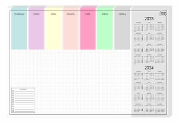 Kalendarz biurkowy 2023/2024 tygodniowy Interdruk Biurwar - Interdruk