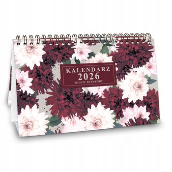 Kalendarz biurkowy 2026 Rustic Burgundy na biurko stojący - Planerum